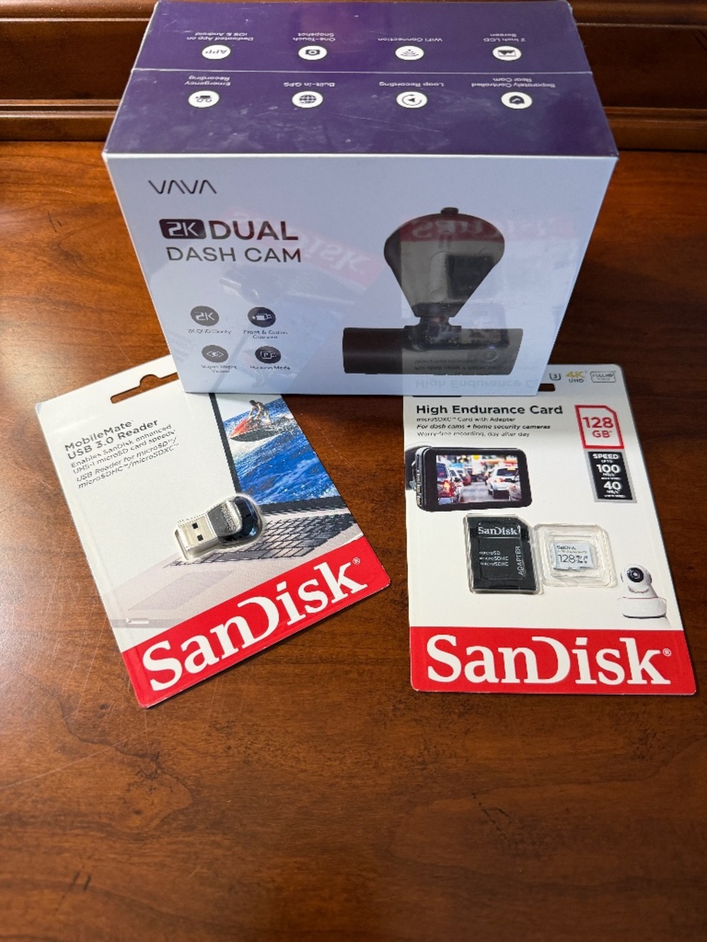 NEW unopened VAVA 2K Dual Dash Cam bundle